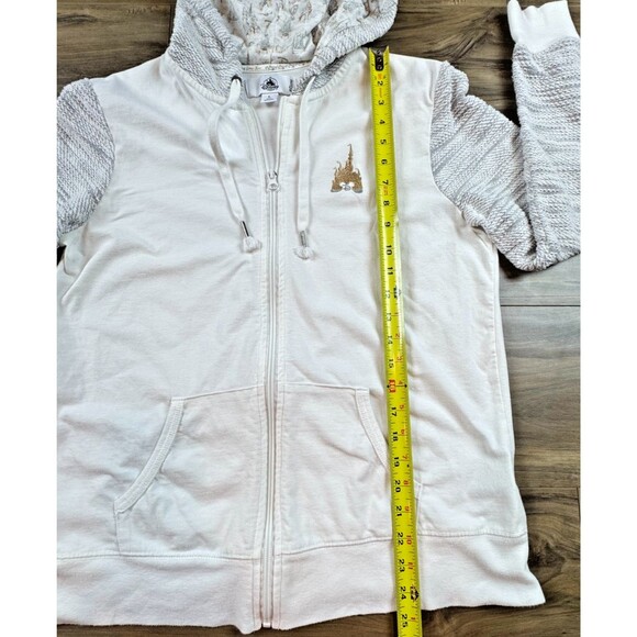 Disney Parks Mickey Mouse Cinderella Castle Hoodie White Zip Up Women’s Large - Picture 6 of 8